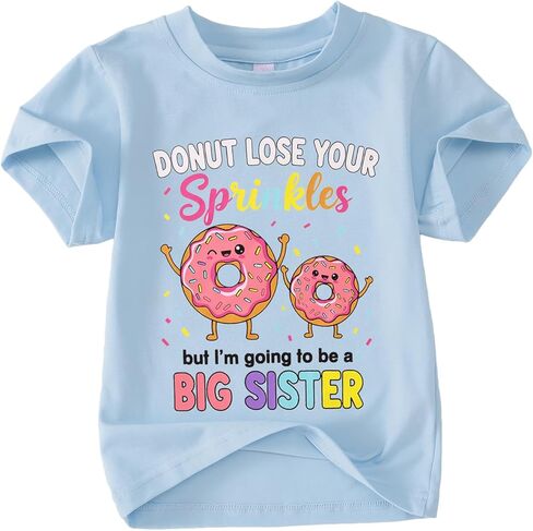 BOUTIKOME Toddler Baby Girls Big Sister Shirts Donut Lose Your Sprinkles But I'm Going to Be a Big Sister T-Shirt Tees Tops in Saudi Arabia
