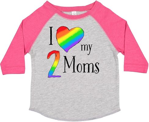 inktastic I Love My 2 Moms- Pride Rainbow Heart Toddler T-Shirt in Kuwait