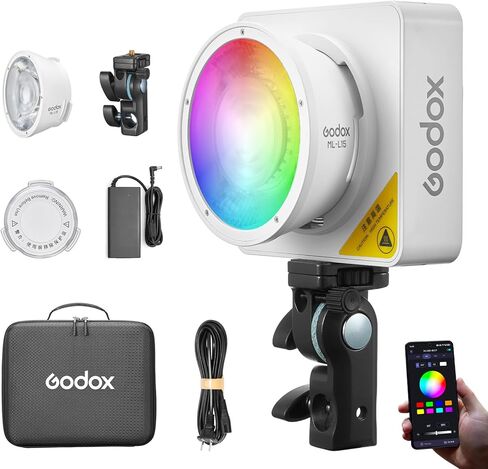 Godox ML100R Godox 110W RGB LED Video Light COB Full Color Contiuous Light | 1800K-10000K Full Color, 14 FX Modes, USB-C/Multi-Power, High CRI 97+ for Live Streaming, TikTok, Photography & Filming in Saudi Arabia