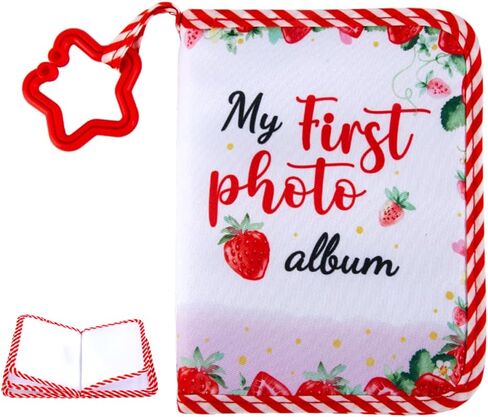 Baby's My First Family Memory Album Strawberry Soft Cloth Album Photo Book Holds 17 4x6 Pictures Cherished Keepsake Gift for Newborns, Toddlers,Family Celebrations in Kuwait