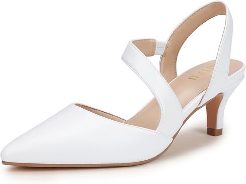 IDIFU IN2 Kitten Closed Toe Heels Slingback Low Short Pointed Pumps Small Comfortable Work Dress Shoes for Women Wedding Prom Graduation Heel Formal Cute Ladies Pumps Shoes in Kuwait