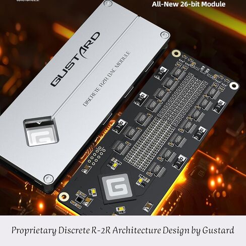 Gustard DAC-R26II 26 بت R2R DAC، جهاز فك ترميز البث المنفصل مع DSD2048، مدخل USB/Opt/Coax/IIS/AES/LAN، محول رقمي تناظري متوازن بالكامل، ساعة 10 ميجاهرتز، DAC لبث شبكة الصوت المنزلية، أسود in Saudi Arabia