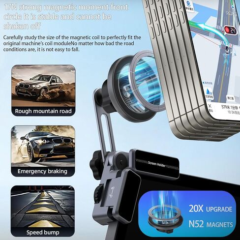 CRIENTEN Tesla Phone Mount for Model 3/Y, Strong Magnetic MagSafe Car Mount, Adjustable Tesla Phone Holder, Phone Holders for Your car for Tesla Screen Compatible Car Accessorie for iPhone 16/15/14/13 in Saudi Arabia