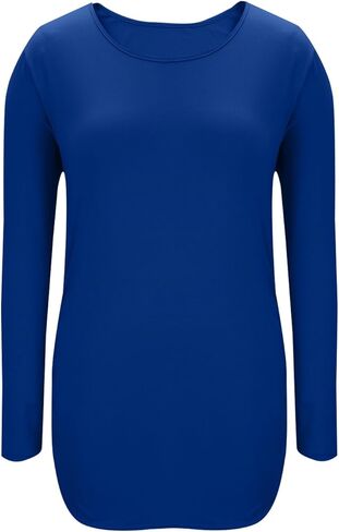 Long Sleeve Shirts for Women Maternity Tops Stretch Basic Maternity Shirts Soft Slim Fit Pregnancy Bodycon Tunic Tops Blue in Kuwait