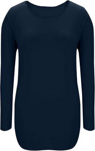 Long Sleeve Shirts for Women Maternity Tops Stretch Basic Maternity Shirts Soft Slim Fit Pregnancy Bodycon Tunic Tops Navy in Kuwait