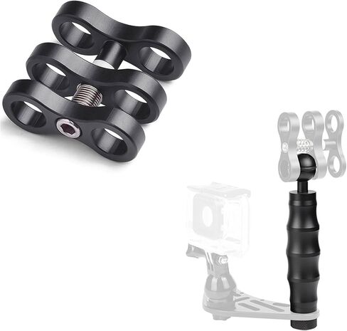OrcaTorch ZJ12 Handle for Camera Tray, Universal Compatibility with Various Accessories & OrcaTorch ZJ13 Aluminum Ball Joint Clamp for Underwater Diving Light Arms Tray Bundle in Kuwait