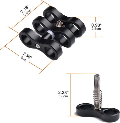 OrcaTorch ZJ12 Handle for Camera Tray, Universal Compatibility with Various Accessories & OrcaTorch ZJ13 Aluminum Ball Joint Clamp for Underwater Diving Light Arms Tray Bundle in Kuwait
