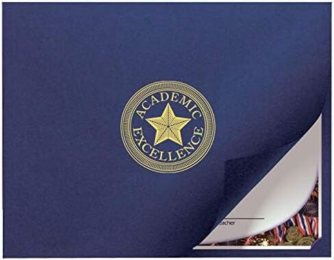 White Linen Folder with Gold Star - Set of 25 in Kuwait