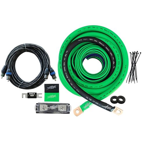 Sky High Car Audio 1/0 Oversized Amp Kit – Green/Black in Saudi Arabia