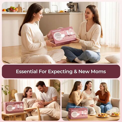 Momcozy 73pc Postpartum Essentials Kit, Initiate breastfeeding for New Moms, Hospital Bag Must Haves with Nursing Pads, Hot & Cold Breast Pads, Nipple Cream, Colostrum Collectors and Milk Storage Bags in Kuwait