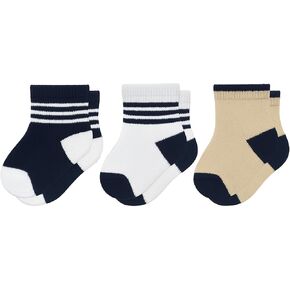 Baby Toddler Ankle Socks 3 Pairs | Soft Cotton Crew Socks for Boys & Girls | Newborn Infant Kids Breathable Seamless Sock Set in Kuwait