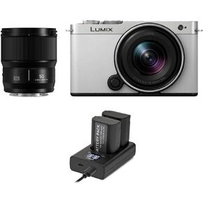 طقم عدسات LUMIX S9 S مقاس 18-40 مم - أبيض وفضي (DC-S9NWA9) مع حزمة عدسة LUMIX S مقاس 50 مم f/1.8 L (تنسيق الإطار الكامل) من باناسونيك in Kuwait