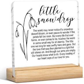 Remembrance Gifts for Loss of Baby Memorial Infant Sympathy Gifts for Loss of Loved One Baby Girl Boy,Acrylic Desk Decor Sign with Wood Stand for Table Tabletop Bedroom 4 X 4 Inch in Saudi Arabia