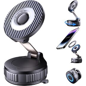 حامل هاتف السيارة Vacuum Magsafe [120+ LB أقوى شفط و3000gf أقوى مغناطيسي] حامل هاتف سيارة مغناطيسي قابل للتعديل 360 درجة، حاملات هاتف لسيارتك لهاتف iPhone 17-12 | هدايا عيد الحب in Kuwait