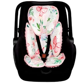 Infant Car Seat Insert for Newborn Girls, Extra Thick & Soft Minky Preemie Car Seat Head Body Support Cushion with Strap Pads, Perfect for Stroller, Baby Swing, Bouncer, 2-in-1 Reversible, Pink Bow in Saudi Arabia