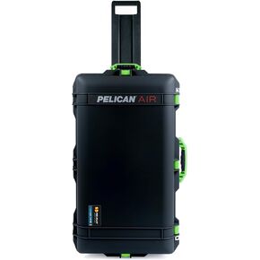 حافظة Air Black Pelican 1615 مع مقابض ومزالج باللون الأخضر الليموني. تأتي فارغة ومع عجلات. in Kuwait