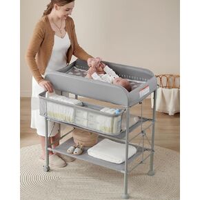 BEKA Diaper Changing Station, Portable Changing Table for Baby, Waterproof, Folding Portable Changing Station, Adjustable Height w/Organizer, Mobile Nursery Diaper Changing Table for Baby, Newborn in Kuwait