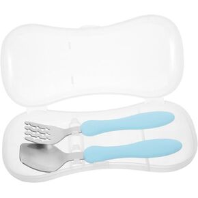 BESPORTBLE 1Set Training Spoon Self Feeding Utensils with Storage Box Durable Fork and Spoon for for Boys for Go Dining in Kuwait