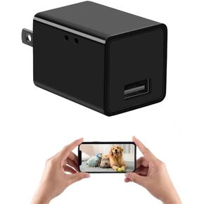 كاميرا تجسس مخفية للاستخدام المنزلي، كاميرا واي فاي لاسلكية صغيرة للأمان - كاميرا شاحن USB - كاميرا مربية عالية الدقة، كاميرا مربية للرؤية الليلية الداخلية للأطفال والحيوانات الأليفة، تنبيه كشف الحركة (فيديو فقط) in Kuwait