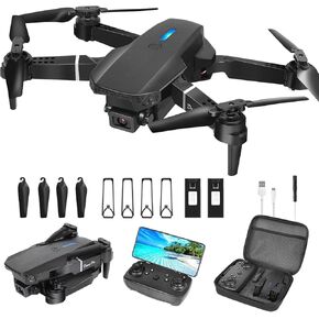 طائرة بدون طيار مع كاميرا بدقة 1080 بكسل عالية الدقة، طائرة بدون طيار صغيرة قابلة للطي FPV للبالغين، طائرة بدون طيار مع مفتاح واحد للإقلاع/الهبوط، صورة سيلفي للإيماءات، تثبيت الارتفاع، قلاب ثلاثي الأبعاد، سهلة الطيران، بطاريتان in Kuwait