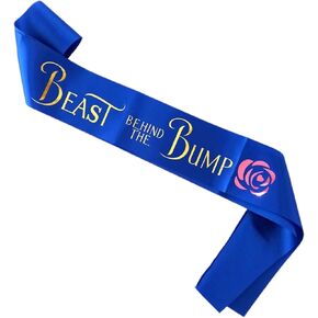 Daddy to Be Beast Behind the Bump Sash لحفلة استقبال المولود الجديد، ديكور يكشف عن الجنس للجمال والوحش، الأب الجديد، هدية بابا الطفل، صبي أو فتاة، ديكورات حفلات Dadchelor باللون الوردي أو الأزرق in Kuwait
