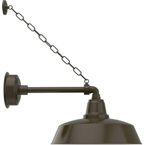 Cocoweb 12 بوصة Farmhouse Gooseneck Barn Light مع متروبوليتان مع ذراع سلسلة باللون الأسود غير اللامع in Kuwait