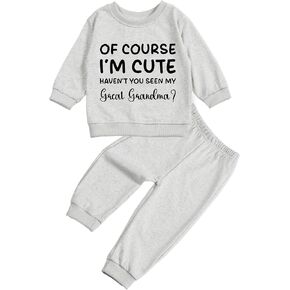 مجموعة ملابس للأطفال الصغار من COURSE I'M CUTE بأكمام طويلة وسروال رياضي in Kuwait