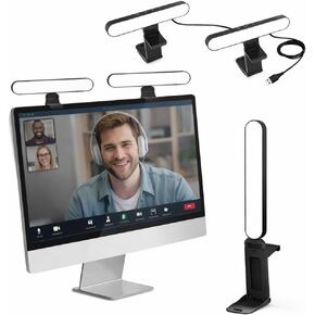 ضوء كاميرا ويب مزدوج من UBeesize لمكالمات الفيديو مع حامل شاشة، عبوتان | ضوء بث يعمل بمنفذ USB مع محول، وإضاءة مؤتمرات الفيديو للكمبيوتر المحمول، وإضاءة تكبير للاجتماعات عبر الإنترنت in Kuwait