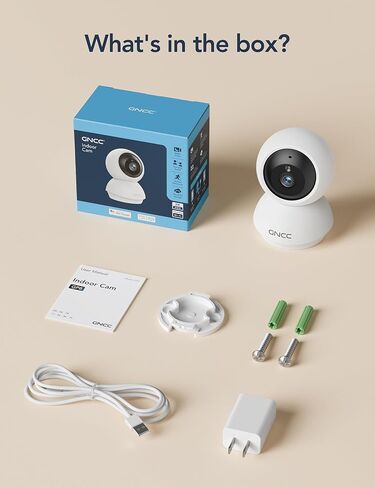 GNCC Security Camera Indoor with 2K Night WiFi Cameras for Home Security | 2K Night Vision,AI Motion Tracking, Smart detection and alerts,SD Card or Paid Cloud, WiFi Security Camera for Pet/Elderly in Saudi Arabia