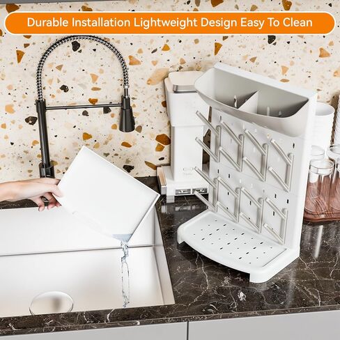 SuoXing Vertical Baby Bottle Drying Rack with Brush- Hold 16 Bottles - Large Breast Pump,Bottle Dryer Rack for Kitchen Countertop,Space Saving Bottle Stand Holder for Pacifiers,Pump Accessories,Grey in Saudi Arabia