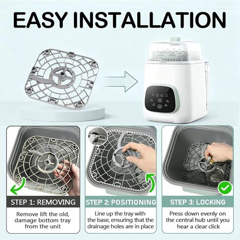 صينية سفلية بديلة لجهاز Momcozy KleanPal Pro (غسالة زجاجات الأطفال BS03)، قطعة غيار للرف السفلي، خالية من مادة BPA ومقاومة للحرارة، مناسبة تمامًا للتنظيف العميق والتجفيف in Kuwait