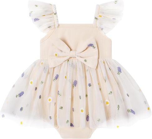 Baby Girl Tulle Dress Summer Baby Girls Outfits 0-18M | Ruffle Sleeveless Romper+Headband 2Pcs Infant Flower Girl Tutu Dresses Baby Girls Birthday Clothes Outfit in Saudi Arabia