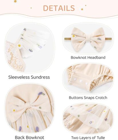 Baby Girl Tulle Dress Summer Baby Girls Outfits 0-18M | Ruffle Sleeveless Romper+Headband 2Pcs Infant Flower Girl Tutu Dresses Baby Girls Birthday Clothes Outfit in Saudi Arabia