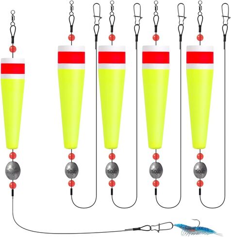 3/4PCS Popping Corks Fishing Bobbers Float Rigs for Saltwater Freshwater Fishing Tackle Weighted Bobbers Size 3IN/4IN/5IN in Saudi Arabia