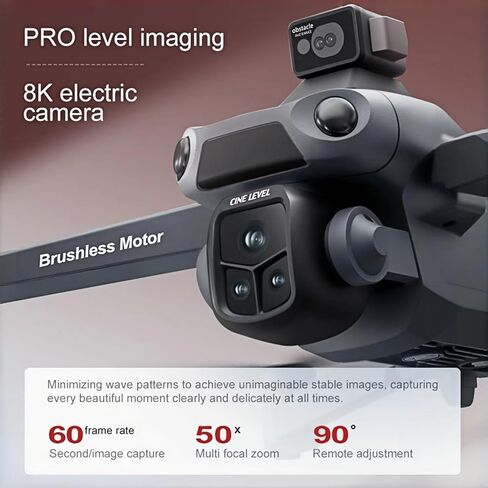 طائرة بدون طيار بنظام تحديد المواقع مع كاميرا 8K للبالغين، تجنب العوائق، وحدة تحكم بشاشة كبيرة 5G، اتبعني، 3 بطاريات 75 دقيقة من زمن الطيران، تكبير 50x، محرك بدون فرشاة، أقل من 249 جرام (رمادي الفضاء العميق) in Kuwait