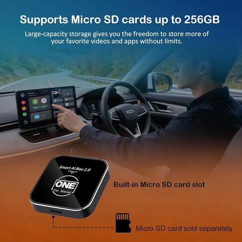 2025 Smart AI Box 2.0 Wireless Carplay Android Auto Adapter Dongle للسيارات مع Carplay السلكية OEM ، Magic Carplay AI Box Streaming YouTube Tiktok Netflix فيديو ، دعم بطاقة TF GPS Dual Wifi in Kuwait