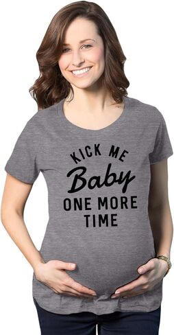 Maternity Kick Me Baby One More Time T Shirt Funny Pregnant Song Lyrics Tee in Kuwait