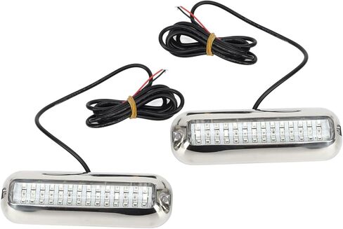 Focket Underwater Fishing Light, 42 LEDs 1500LM 120° Angle IP68 Night Fishing Light, Submersible with Stainless Steel Cover 2Pcs for Boat Marine RV Night (Blue) in Saudi Arabia