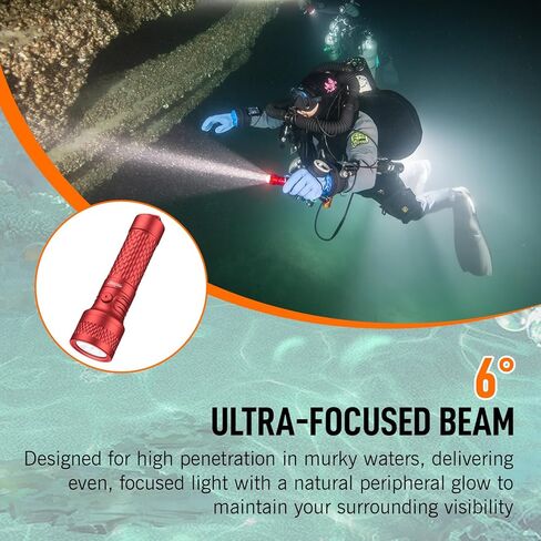 ORCATORCH D710V MK2 (2300-Lumen Tri-Color Video Light) & ORCATORCH ORCA7 (3000-Lumen Dive Torch, Red) – Complete Underwater Illumination Kit for Scuba Divers & Underwater Photographers in Kuwait