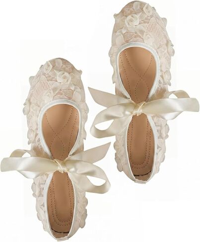 GORGLITTER Women's Lace Embroidery Ballet Flats Elegant Square Toe Flat Shoes in Kuwait