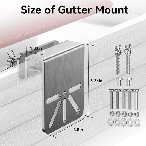 2 Pack Gutter Mount Bracket Compatible with Eufy Solocam S340/E30, No Drill Installation, Stainless Steel Gutter Mount for Security Camera, Security Camera Holder in Kuwait