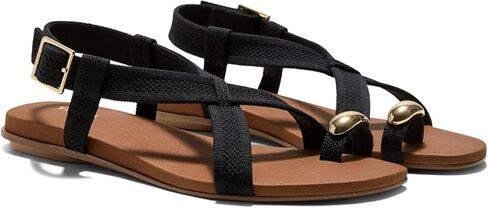 VIVAIA Derorice Women's Ring Toe Metal Flat Sandals Summer Slip-on Square Open Toe Non-Slip Vocation Sandals in Saudi Arabia