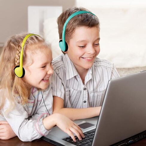 18 Pack Classroom Kids Headphones Bulk for School Tethings Kids Teen Boys Girls ، Wholesale Bulk Headphones for Class -earproom 3.5mm Jack (Mix Colors) in Saudi Arabia