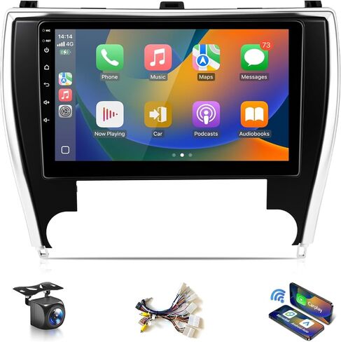 [2G+64G] ستيريو تشغيل السيارة Android 13 لسيارة Toyota Camry 2015 2016 2017 راديو Apple CarPlay Android Auto، شاشة لمس 10.1 بوصة لوحدة Camry Head بلوتوث GPS Navi 5G WiFi كاميرا احتياطية MIC CANBUS in Kuwait