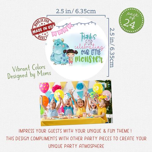 Silly Goose Gifts A Sweet Little Monster Is On The Way - Monsters Inc Baby Shower Character Themed Supply (Baby Shower Stickers) in Kuwait