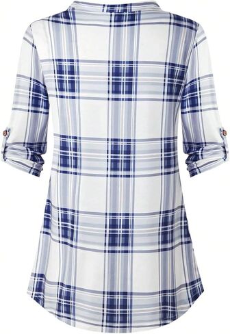 Nursing Tops for Breastfeeding Maternity 3/4 Rolled Sleeve Breastfeeding Shirts for Women White in Kuwait