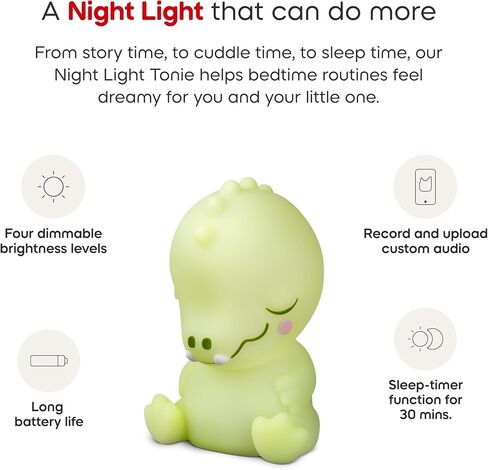Tonies Night Light - شخصية تشغيل صوت التمساح النعاس من Sleepy Friends | الوهج الدافئ | 75 دقيقة من الألحان الجميلة وأصوات الطبيعة | سجل قصص ما قبل النوم الخاصة بك in Kuwait