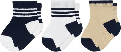Baby Toddler Ankle Socks 3 Pairs | Soft Cotton Crew Socks for Boys & Girls | Newborn Infant Kids Breathable Seamless Sock Set in Kuwait