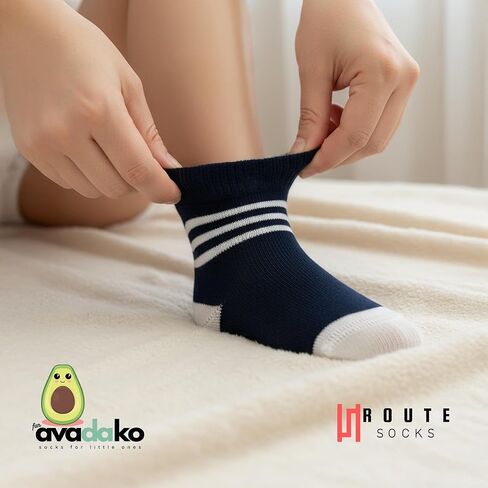 Baby Toddler Ankle Socks 3 Pairs | Soft Cotton Crew Socks for Boys & Girls | Newborn Infant Kids Breathable Seamless Sock Set in Kuwait