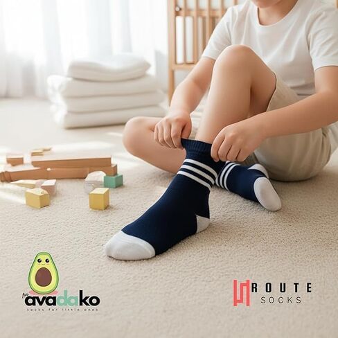 Baby Toddler Ankle Socks 3 Pairs | Soft Cotton Crew Socks for Boys & Girls | Newborn Infant Kids Breathable Seamless Sock Set in Kuwait